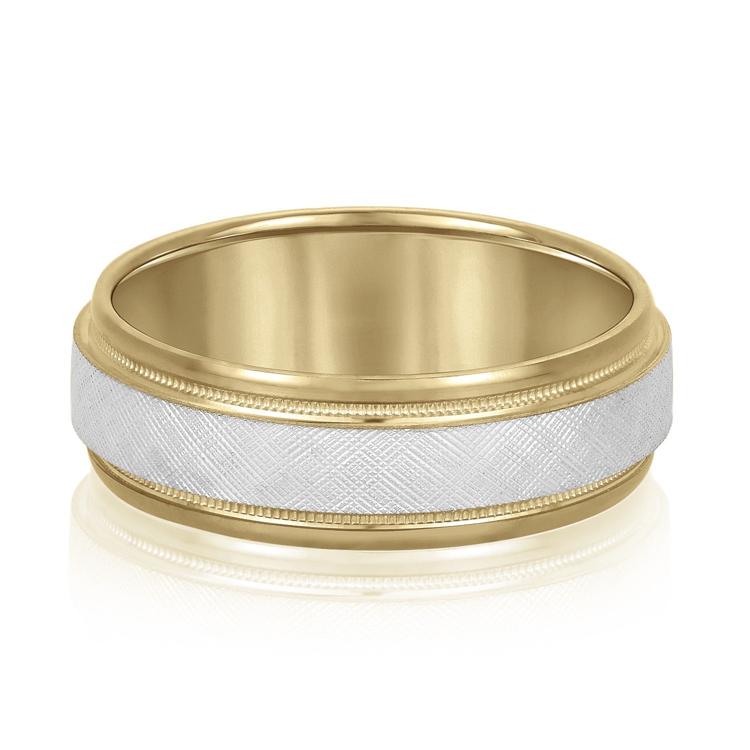 Men's Band With Florentine Finish And Milgrain Accents-VIRABYANI